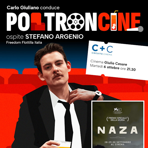 Naza (2026) dagli autori del documentario premio Oscar “No other Land", Yuval Abraham e Rachel Szor. Commenta Stefano Argenio, infermiere romano e delegato sindacale Cgil, imbarcato sulla nave Freedom Flottilla intercettata dalle forze israeliane.
